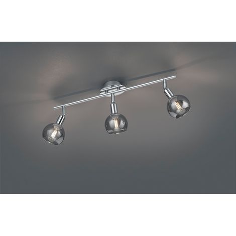 Foco de Techo Brest Cromo 3 Vidrios Ahumados Trio Lighting (1/2)