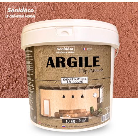 Enduit décoratif argile 10kg pour 9m² coloris BRIQUE