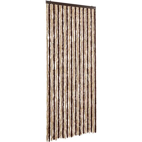 vidaXL Cortina mosquitera beige y marrón claro 100x220 cm chenilla (1/2)