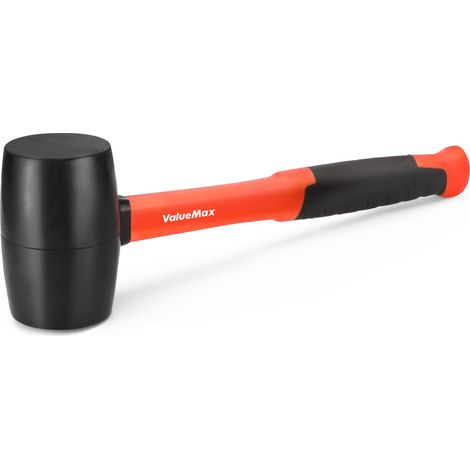 Maillet en caoutchouc 16oz – Tête en caoutchouc solide – Manche en fibre de verre avec poignée antidérapante – Pour carrelage et maçonnerie