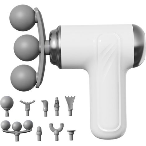 Pistola per massaggio muscolare, pistola per massaggio muscolare a 6 modalità con 9 testine intercambiabili, piccolo massaggiatore a percussione portatile da viaggio, terapia a percussione.