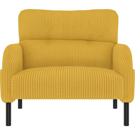 Fauteuil en tissu velours avec accoudoirs et poches latérales, structure métallique solide, 67x75x79 cm, pour salon et bureau (1/5)