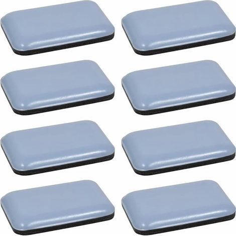 35 x 25 mm, 8x Patin glisseur téflon Teflon autocollant adhésif rectangulaire Protection Sol Parquet Pied Chaise Meuble (1/4)