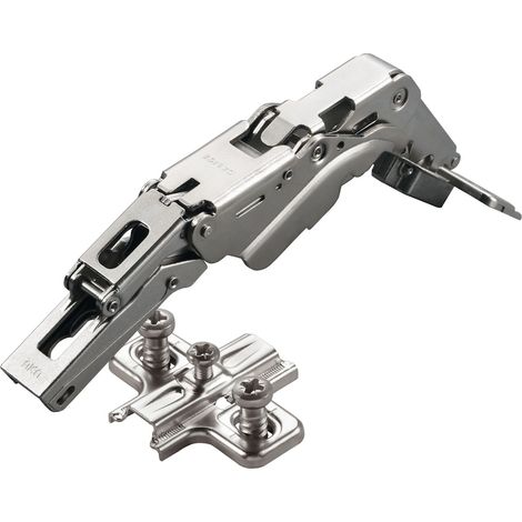 2 x Salice Topfband 155° Serie 200 Bohrbild T52 Eckanschlag inkl. Kreuz-Montageplatte Höhe 6 mm mit vormontierten Euroschrauben und Langlochverstellung Schrankscharnier von SOTECH (1/4)