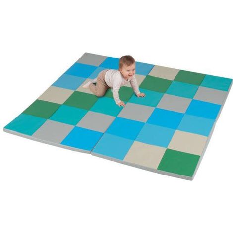 Tapis de rampement bébé pliable 2 pièces, mousse EPE 3,5 cm, simili cuir antidérapant pour chambre d'enfant (1/5)