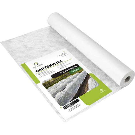Garronda voile hivernage plante exterieur 17 g m² respirant protection textile jardin potager serre semis couverture cultures extérieur 1,6 x 50 m Weiß GD-0175