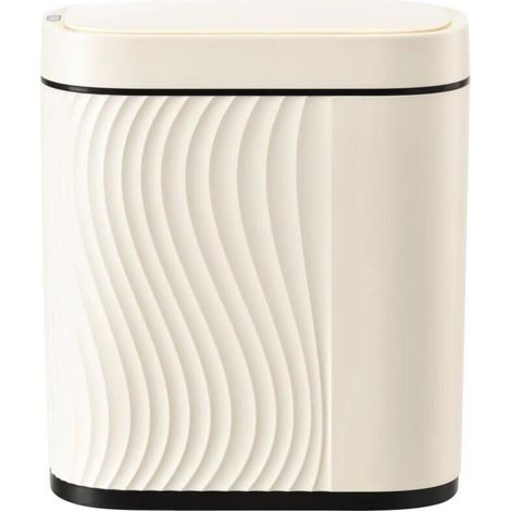 8L Smart Sensor Trash Can, Bathroom Bin with Lid, Leakproof, Suitable for Bathroom, Bedroom, Office, Kitchen, Beige (1/4)