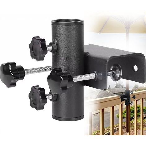 Pince de parasol robuste pour balcon, clôture et terrasse, plage de serrage 20 à 63 mm, compatible avec parasols de 23 à 38 mm de diamètre (1/5)