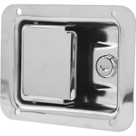 Loquet de coffre à outils encastré à verrouillage par palette avec 2 clés pour remorque, camion, camping-car, armoire électrique (1/5)