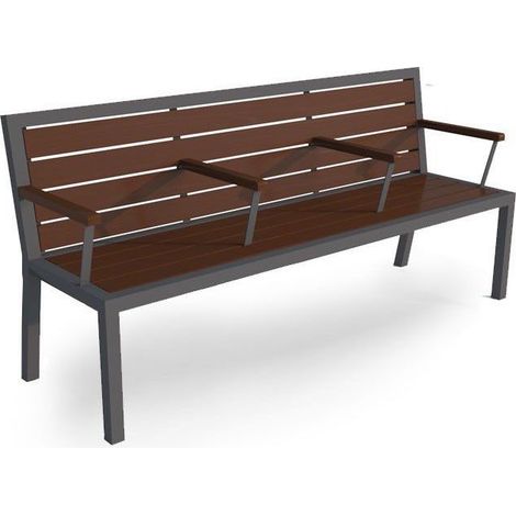 Banc LIMBA noir-bois 200 cm (1/2)