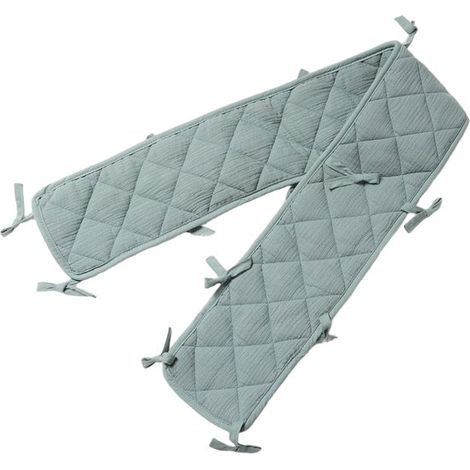 Protector de cuna，1 pieza，Cubierta acolchada，suave y resistente a las mordeduras para la barandilla de la cama，15 x 120 cm，Rosa (1/5)