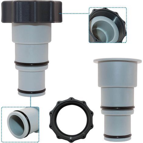Adaptateur de Raccordement pour Pompe à Filetage Intex Fit ARU avec Collier de Serrage- (1/5)