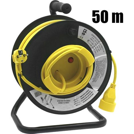 Rollenkabeltrommel mit Elektrokabel Länge 50 m für Kettensäge