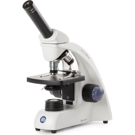 Microscope monoculaire MicroBlue - Platine à valets - 4x/10x/40x