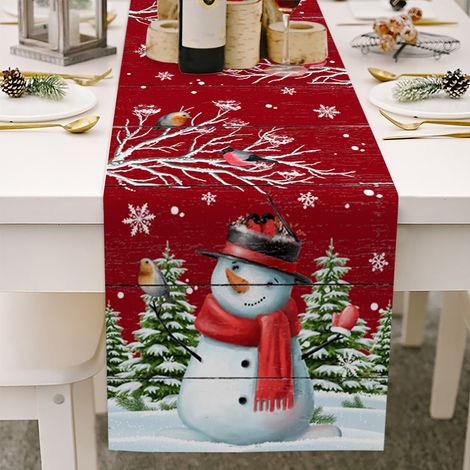 10 Drapeaux de table, coton et chanvre, motifs Noël, lavables machine, décoration intérieur (1/5)