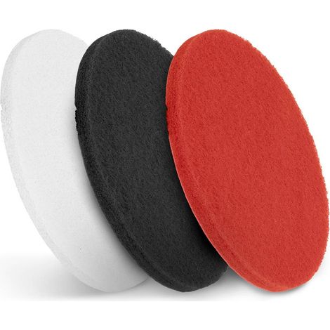 Estropajos de fregado, diámetro 17 pulgadas, blanco, rojo, negro - juego de 3 (1/2)