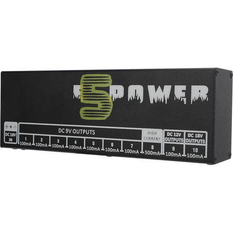 Netzteil für Gitarreneffektpedale mit 10 unabhängigen DC-Ausgängen (9 V, 12 V, 18 V), 100–240 V, EU-Stecker (1/5)