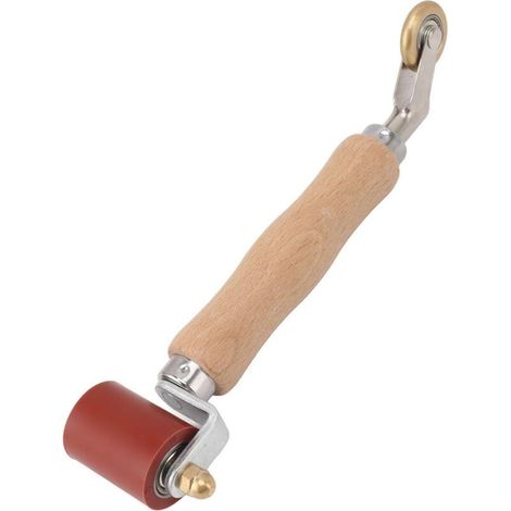 CSPARKV 2 en 1 Rouleaux de Pression, Rouleau à Sertir Résistant Rouleau de Couture en Silicone de 40 mm Rouleau de Couture D'angle de Sol en Laiton pour Soudage Bâches PVC/TPO/EPDM (Rouge) (1/5)