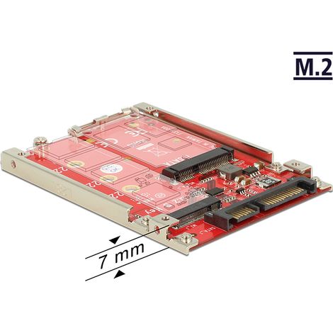 Convertidor de 2.5 sata de 22 contactos  m.2 / msata con carcasa de 7 mm