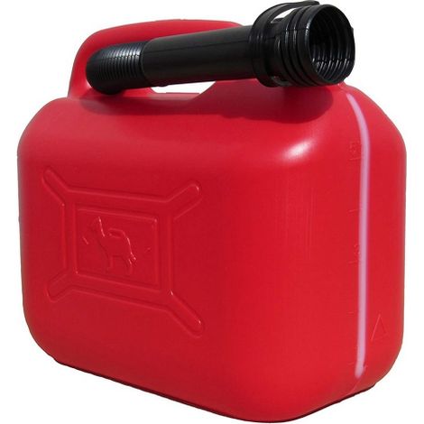 Bidon de carburant en polye'thyle'ne haute densite' approuve' 'UN' avec bec flexible et e'chelle gradue'e