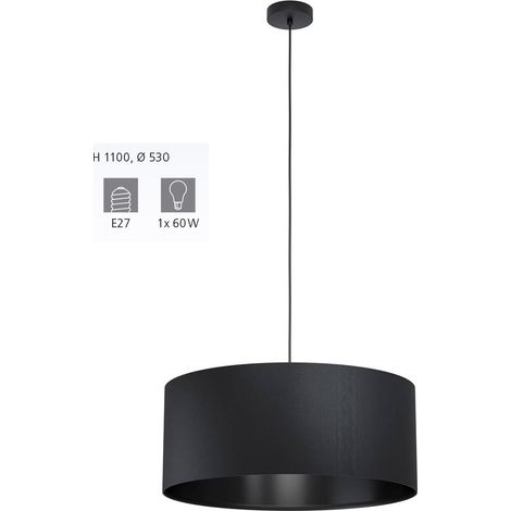 Eglo Maserlo 1 Lampadario a Sospensione, Nero (1/4)
