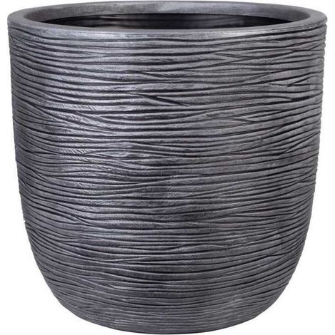 Pot de fleur STRATA Amalfi L Rond Ø42,5 cm H40 Couleur étain (1/2)