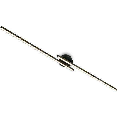 Briloner Leuchten REY - Wand-& Deckenleuchte - 3717025 - Glitzereffekt durch Laserlochoptik - 24W  2800 lm - Warmweiß 3000K - 135 x 14 x 6,5 cm