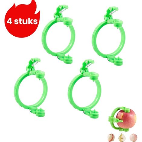 Éplucheur à pommes manuel 4 pièces - Éplucheur à poires rapide pour la maison - Éplucheur à eau multifonctionnel - Vert (1/5)