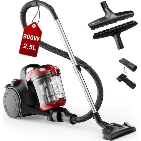 Aspirateur sans Sac 900 W – Brosse sols durs D320 en Poils naturels 32 cm, idéal pour parquet, stratifié et carrelage (1/5)