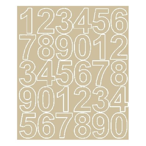 Selbstklebende Zahlenaufkleber 4,5 cm, beige matt