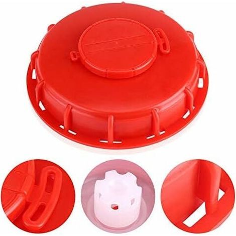 Tapa de tanque IBC, tapa de contenedor IBC para líquido de tanque de agua, plástico rojo, 163 mm (1/5)