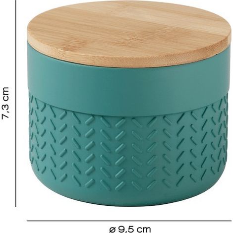 Contenedor organizador Thea verde/natural 7,3 x 9,5 x 9,5