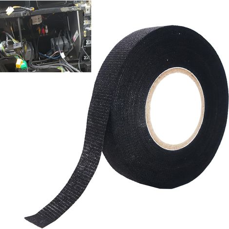 Nastro isolante nero per cavi - 15 rotoli 19 mm x 0,8 mm - Nastro isolante termico, nastro adesivo resistente alle alte temperature, per uso domestico, auto, moto e cablaggi.