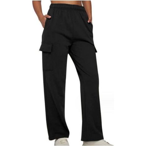 Pantalon Jogging Femme - Haute Taille - 6 Poches - Coton 65% Polyester 35% - Noir - 1 Pièce (1/5)