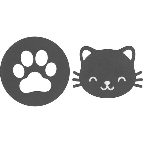 2 Porte-verres Métal Résistants Isolation Thermique Anti-Brûlure Mignon Chat Patte de Chat pour Bars Restaurants Lavabos (1/5)