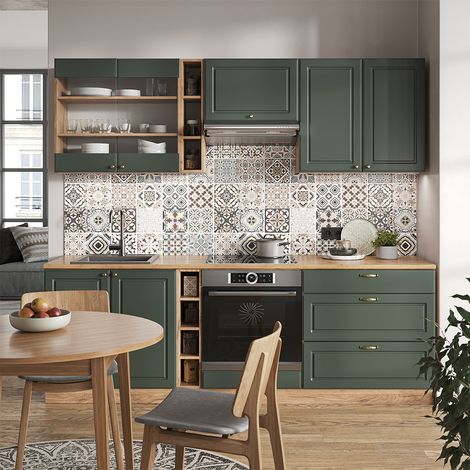 Mueble de cocina Fame-Line, Green-Gold Country/Gold Power Roble, 235 cm sin encimera, Vicco (1/5)