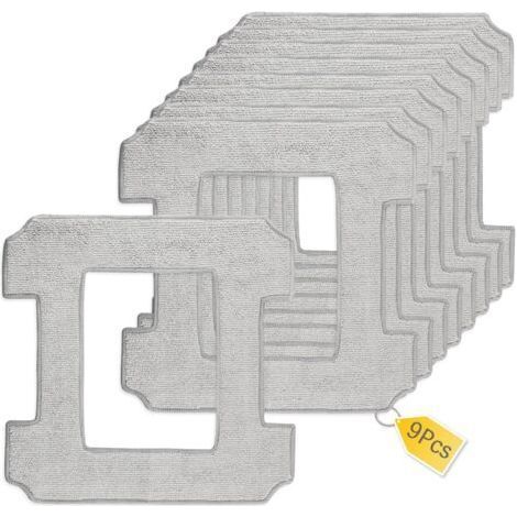 9 Pièces pour Ecovacs Winbot W2 PRO/W2 PRO Omni/W2 Omni/W2/W1 Pro/W1 Microfibre Serpillère Rechange Kit, Lavables Lingette de Nettoyage pour Robots Laveurs de Vitres, pour Nettoyage Vitre, Taches (1/5)