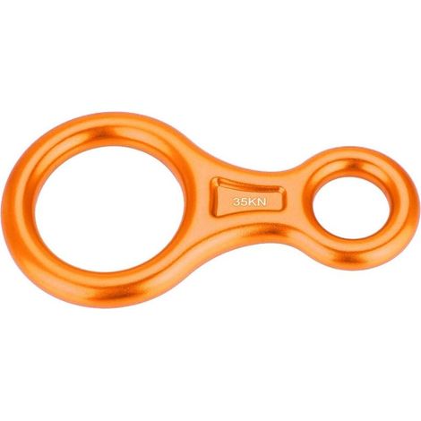 Anneau d'escalade 8, descendeur de Corde Haute résistance 35KN en Alliage d'aluminium Figure 8 descendeur de Corde Anneau de Descente d'escalade Durable pour l'escalade(Orange) (1/5)