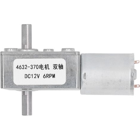 Moteur à vis sans fin turbo, micro-réducteur à torsion élevée à 2 arbres, 12 V CC, outils électriques, 6 tr/min