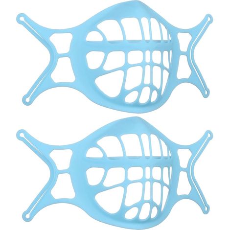 2PCS 3D porte-masque-porte-masque en silicone (bleu) (1/4)