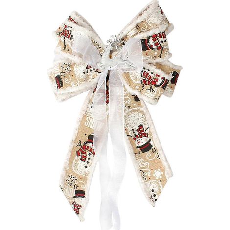 Décorations de Noël pour sapin : nœud papillon, pendentif en tissu, ruban, fournitures pour fêtes de Noël (1/2)