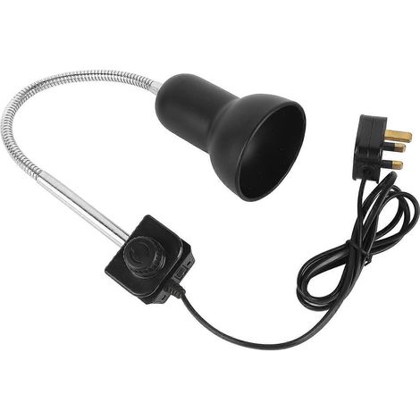 Lampe chauffante pour reptiles avec tuyau à 360° et 2 ampoules UVA/UVB, idéale pour lézards, serpents et dragons barbus. (1/3)