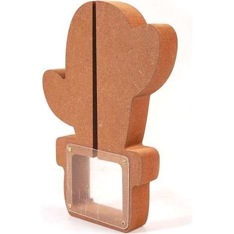 Tirelire - GRAINE CREATIVE - Rectangulaire - Hublot transparent - Bois - 18 x 25 x 3 cm