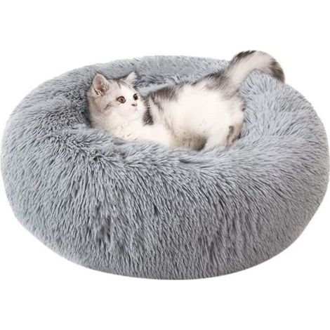 Panier Chien Chat Lit Mignon Pour Animal Domestique Lavable En Peluche 50CM GRIS (1/3)