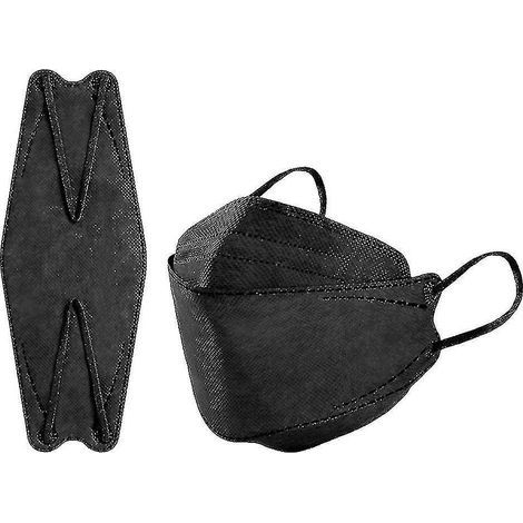 Lot de 50 masques KN95 pour adultes, masques de protection à 4 couches Morandi FFP2, masques KF94 noirs. (1/5)