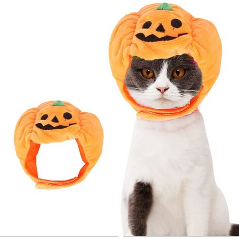 Halloween-Hut für Hunde, Kürbishut für Kätzchen, Welpen-Party-Cosplay-Kostüm, Kürbiskostüm für Katzen, niedliche Haustier-Kopfbedeckung, Party-Kopfbedeckung, geeignet für Katzen und kleine Hunde (1/5)