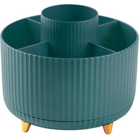 à 360° à 5Emplacements pour Bureau, Joli Pot à Crayons pour le Bureau, L'éCole, la Maison, les Fournitures Artistiques (Vert Foncé) (1/4)