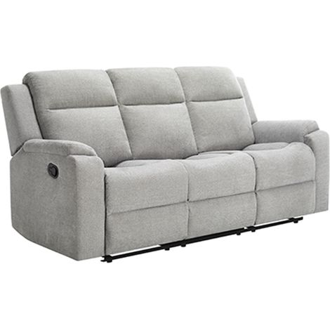 ORKA 3 SEATER FABRIC MANUAL RECLINER SOFA (Grey) (1/5)