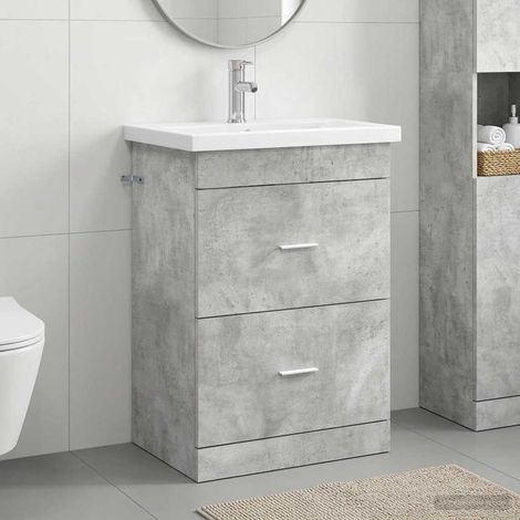 Juego de muebles de baño Gris Hormigón 61 x 40 x 84,5 cm