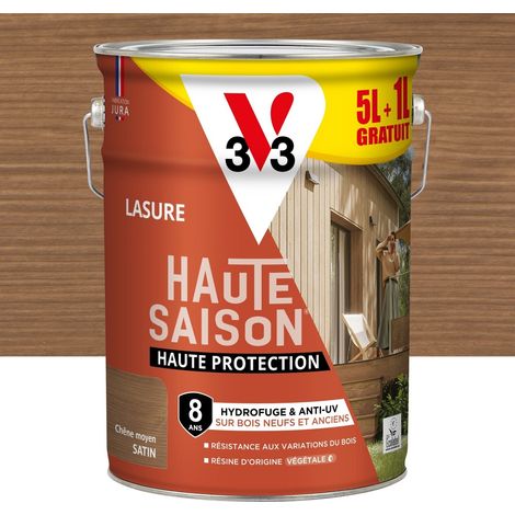 V33 Lasure V33 haute saison 8 ans chêne moyen satiné 5L+20% gratuit